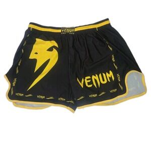 Venum Giant Muay Thai Shorts XXXL 3XL Black Yellow Gold Kickboxing MMA Boxing